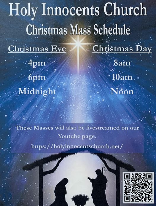 Christmas Mass Schedule Holy Innocents Church